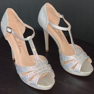 Silver Wedding Shoes Size 8.5M